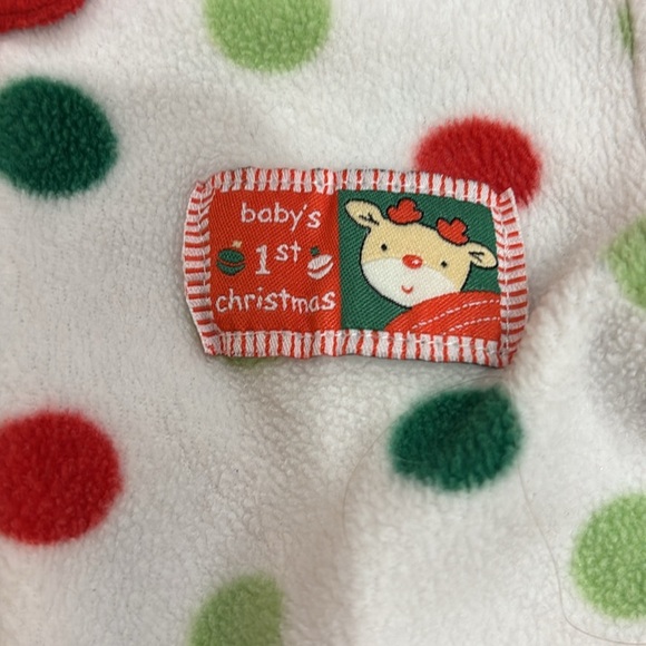 Baby’s first Christmas 6-9 months warm Christmas colored footie pajamas - Picture 2 of 3